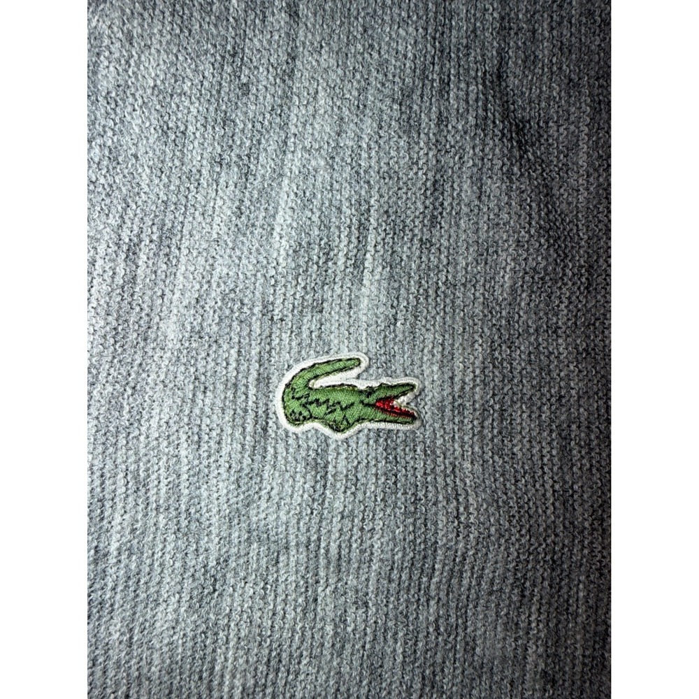Vintage Izod Lacoste Mens XL Gray Cardigan Sweater Orlon Acrylic Made in USA - Picture 5 of 10